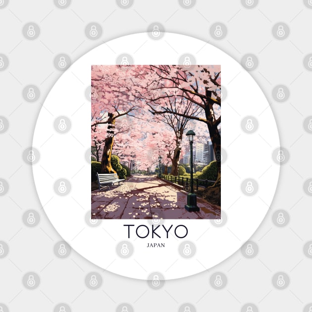 A Pop Art Travel Print of Tokyo Japan Magnet by Studio Red Koala